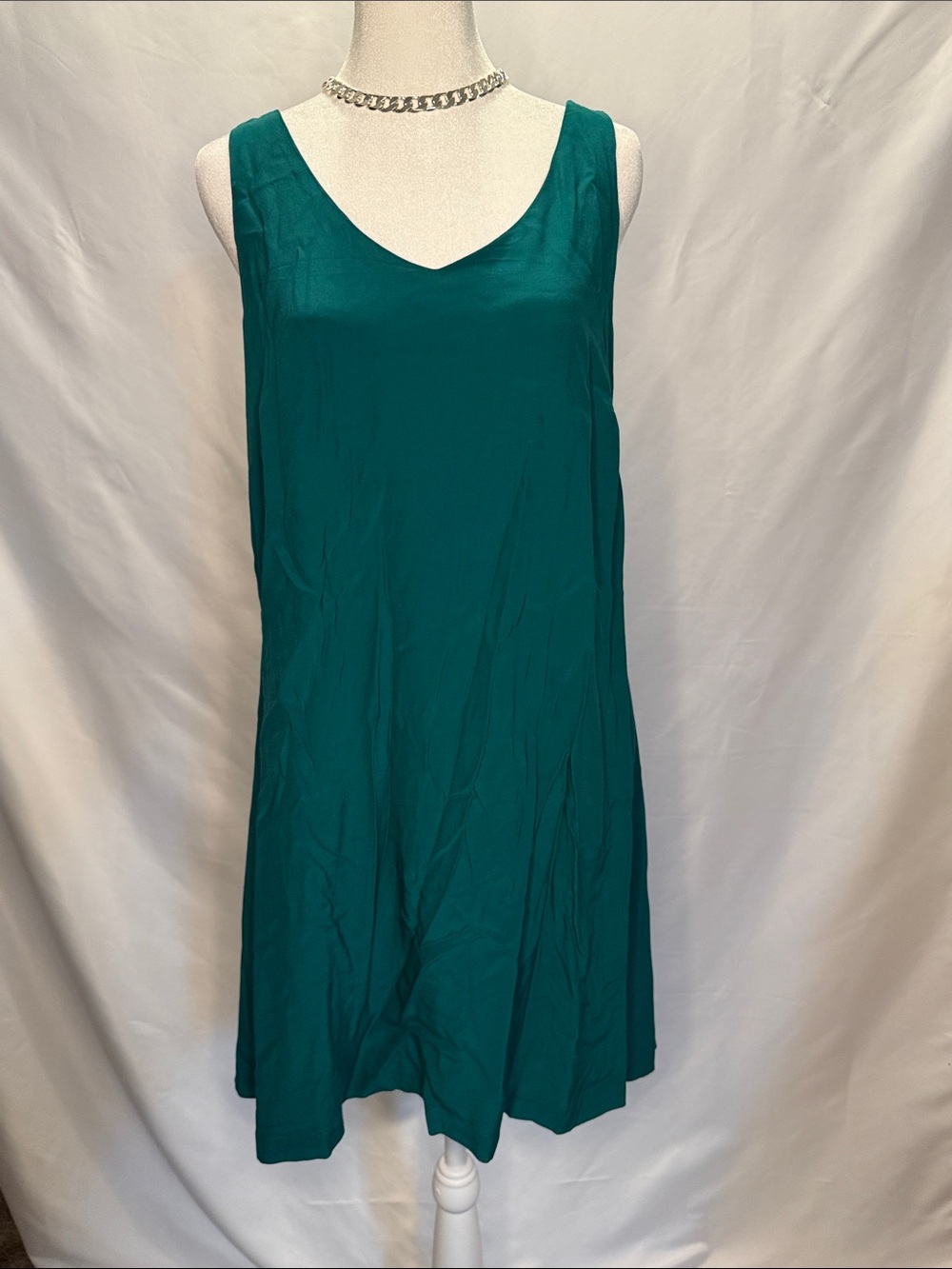 LOFT Teal Sleeveless V-Neck Shift Dress